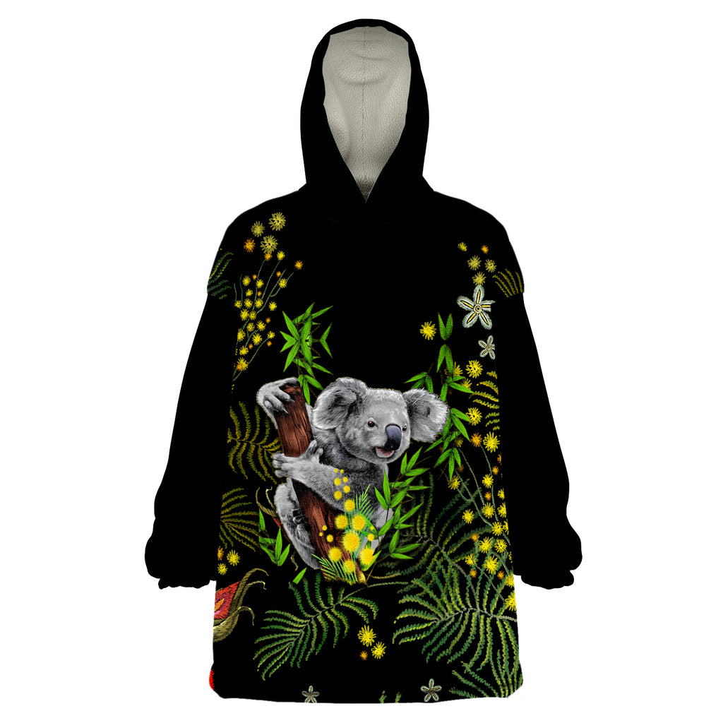 custom-personalised-golden-wattle-koala-australia-acacia-pycnantha-version-simple-wearable-blanket-hoodie