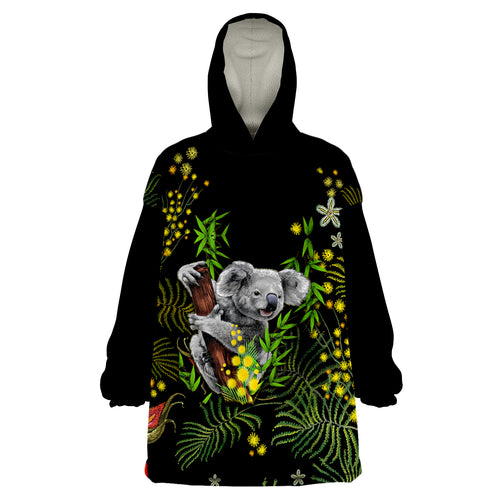 custom-personalised-golden-wattle-koala-australia-acacia-pycnantha-version-simple-wearable-blanket-hoodie