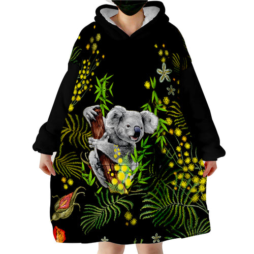 custom-personalised-golden-wattle-koala-australia-acacia-pycnantha-version-simple-wearable-blanket-hoodie