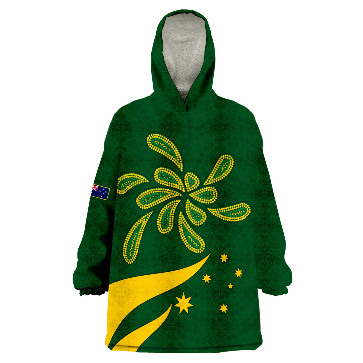 custom-personalised-green-and-gold-australia-national-colours-wearable-blanket-hoodie