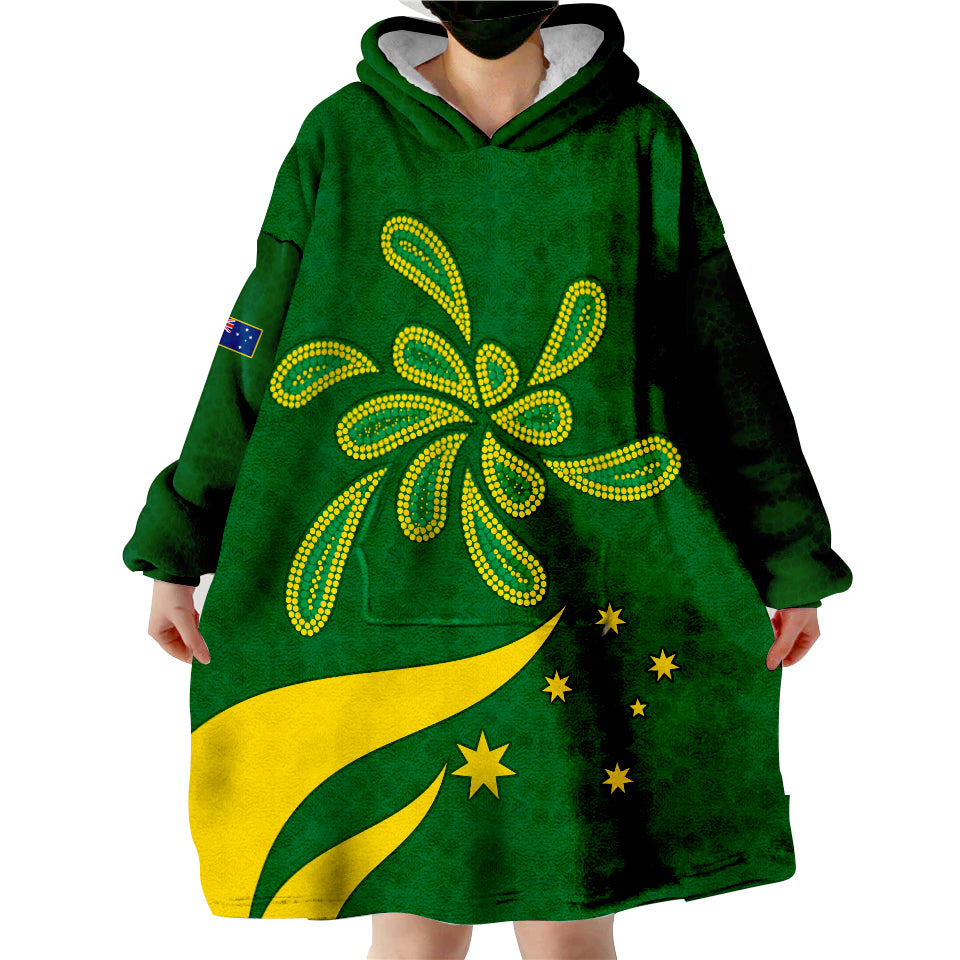 custom-personalised-green-and-gold-australia-national-colours-wearable-blanket-hoodie
