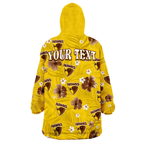 custom-personalised-hawks-football-hawthorn-premiers-tropical-flowers-simple-wearable-blanket-hoodie