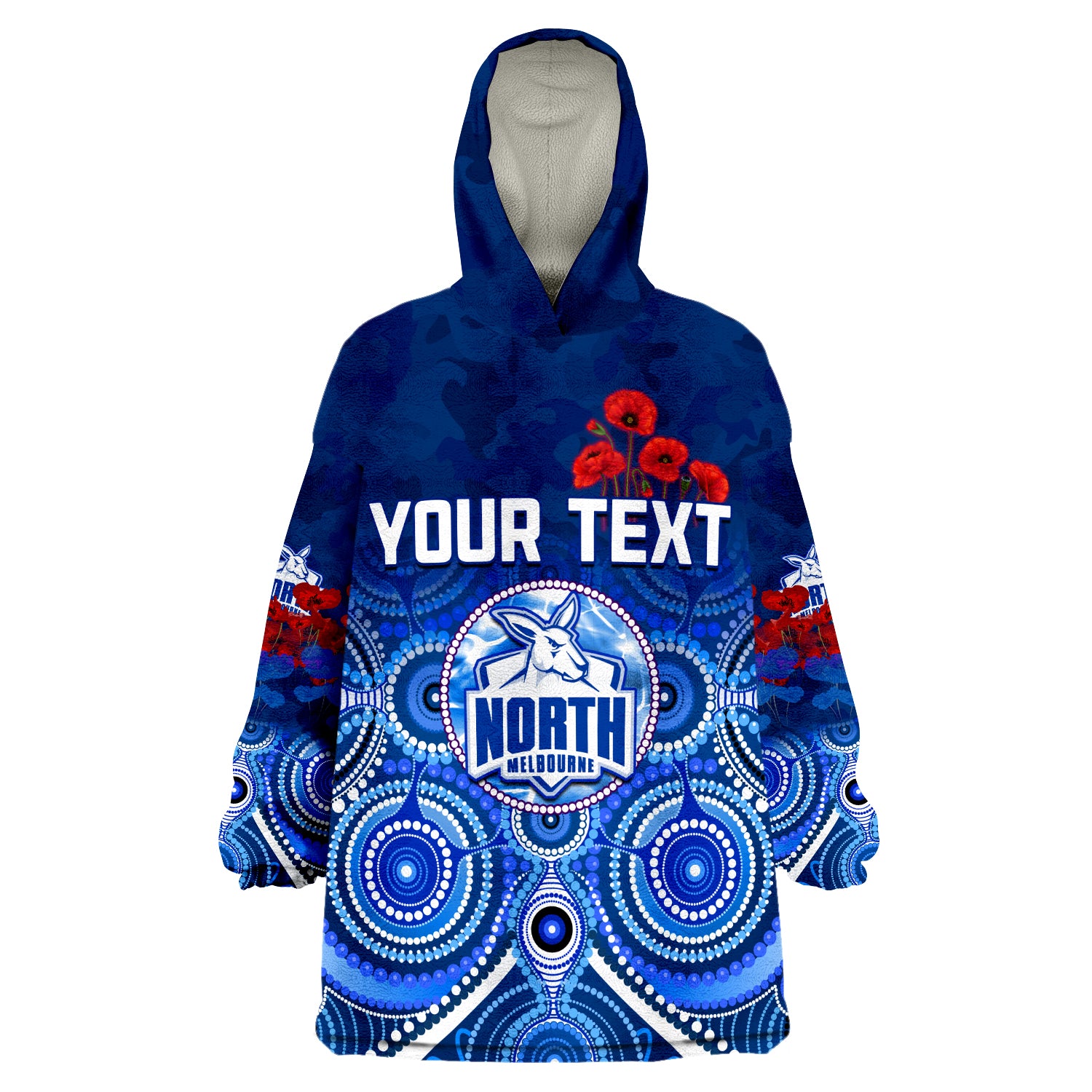 custom-personalised-kangaroos-anzac-2022-north-melbourne-football-aboriginal-poppy-flowers-wearable-blanket-hoodie
