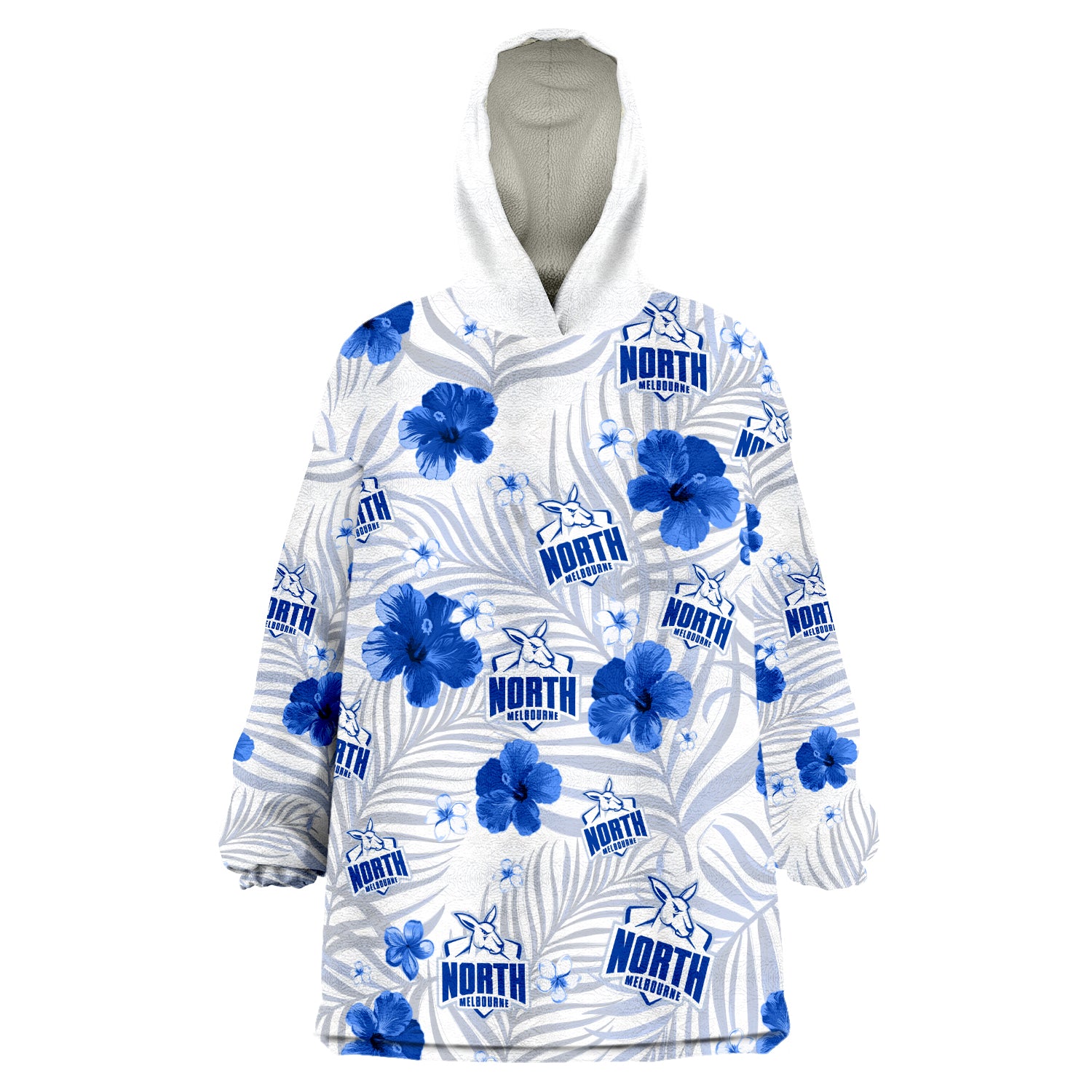 custom-personalised-kangaroos-football-north-melbourne-premiers-tropical-flowers-simple-wearable-blanket-hoodie