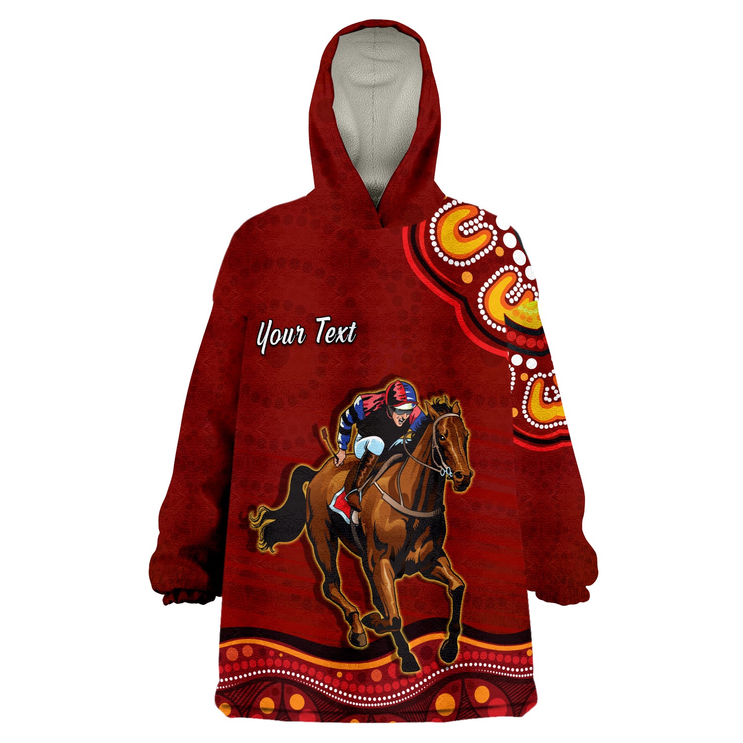 custom-personalised-launceston-cup-2022-australia-aboriginal-red-horse-lovers-wearable-blanket-hoodie