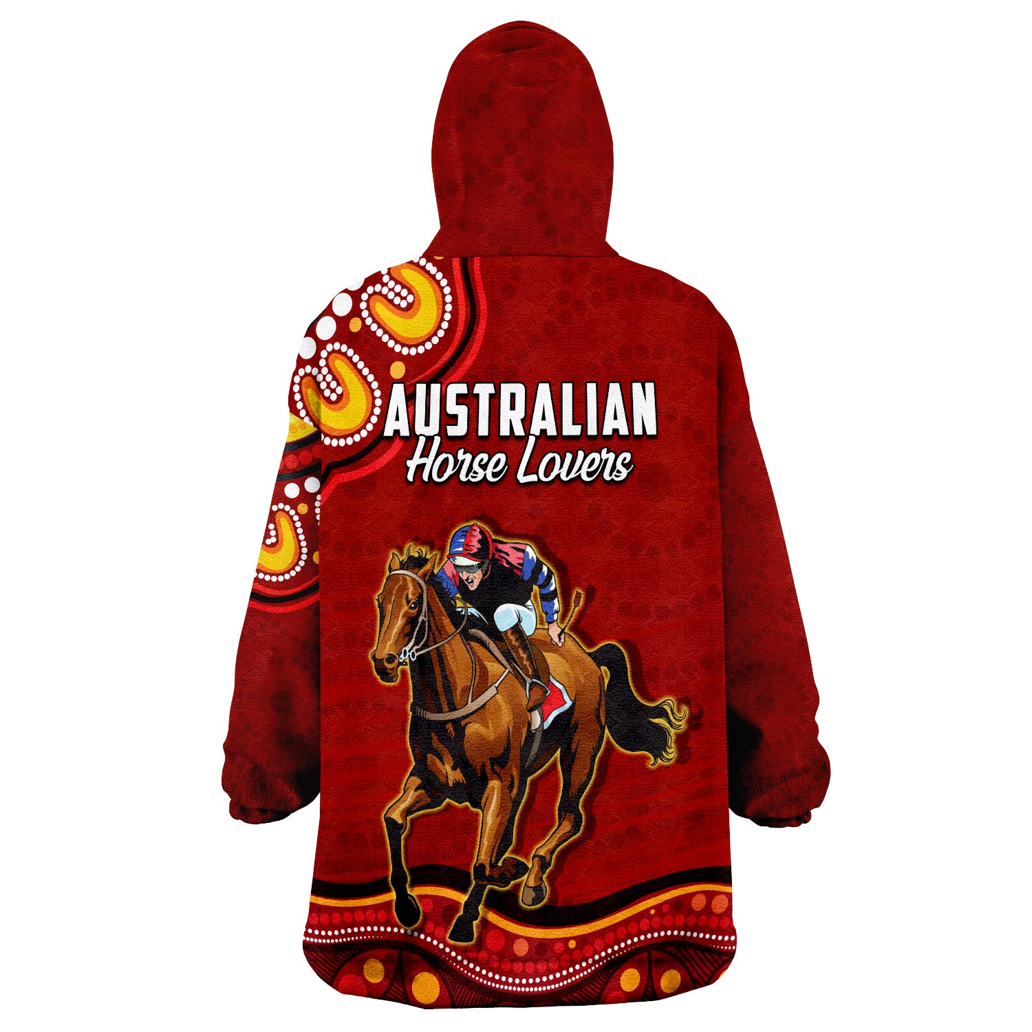 custom-personalised-launceston-cup-2022-australia-aboriginal-red-horse-lovers-wearable-blanket-hoodie