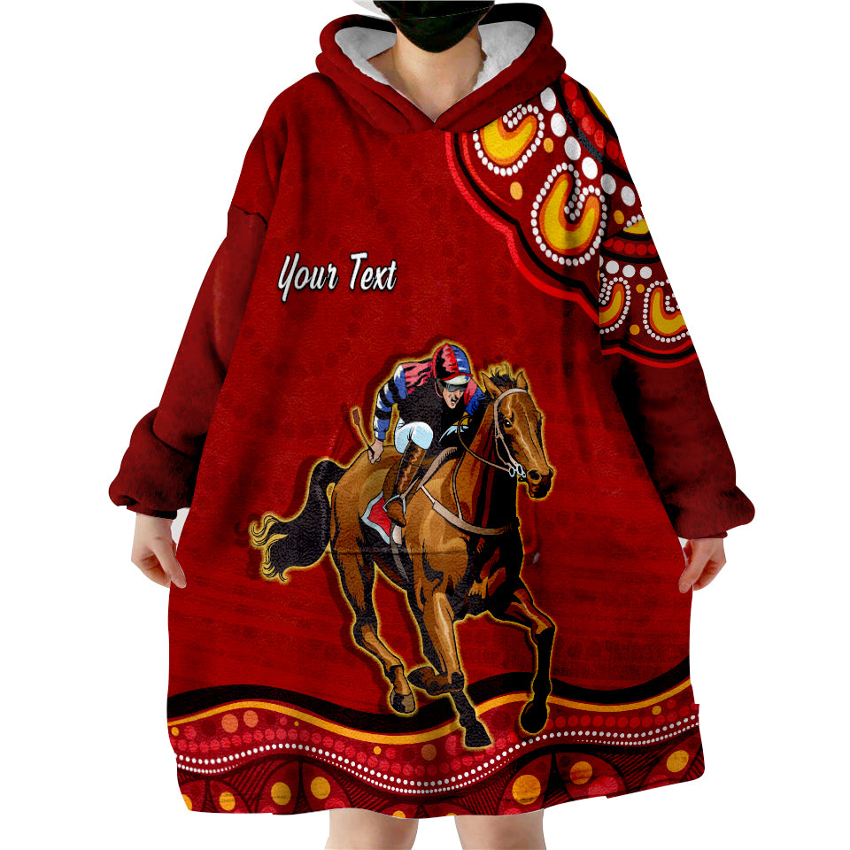 custom-personalised-launceston-cup-2022-australia-aboriginal-red-horse-lovers-wearable-blanket-hoodie