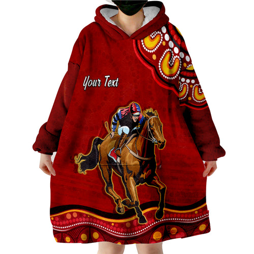 custom-personalised-launceston-cup-2022-australia-aboriginal-red-horse-lovers-wearable-blanket-hoodie