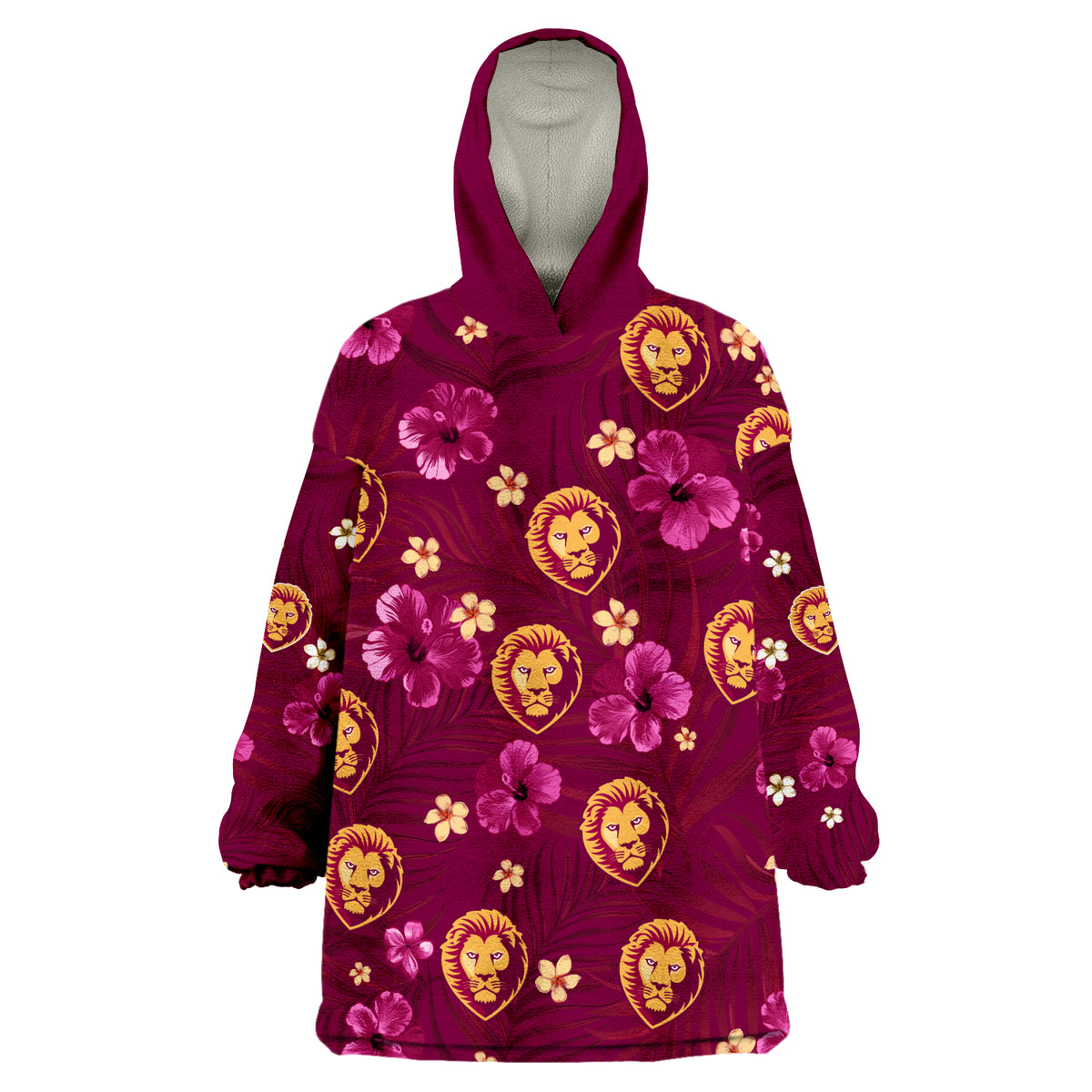 custom-personalised-lions-football-brisbane-premiers-tropical-flowers-simple-wearable-blanket-hoodie