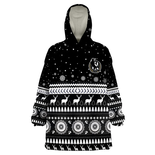 custom-personalised-magpies-christmas-indigenous-collingwood-football-wearable-blanket-hoodie