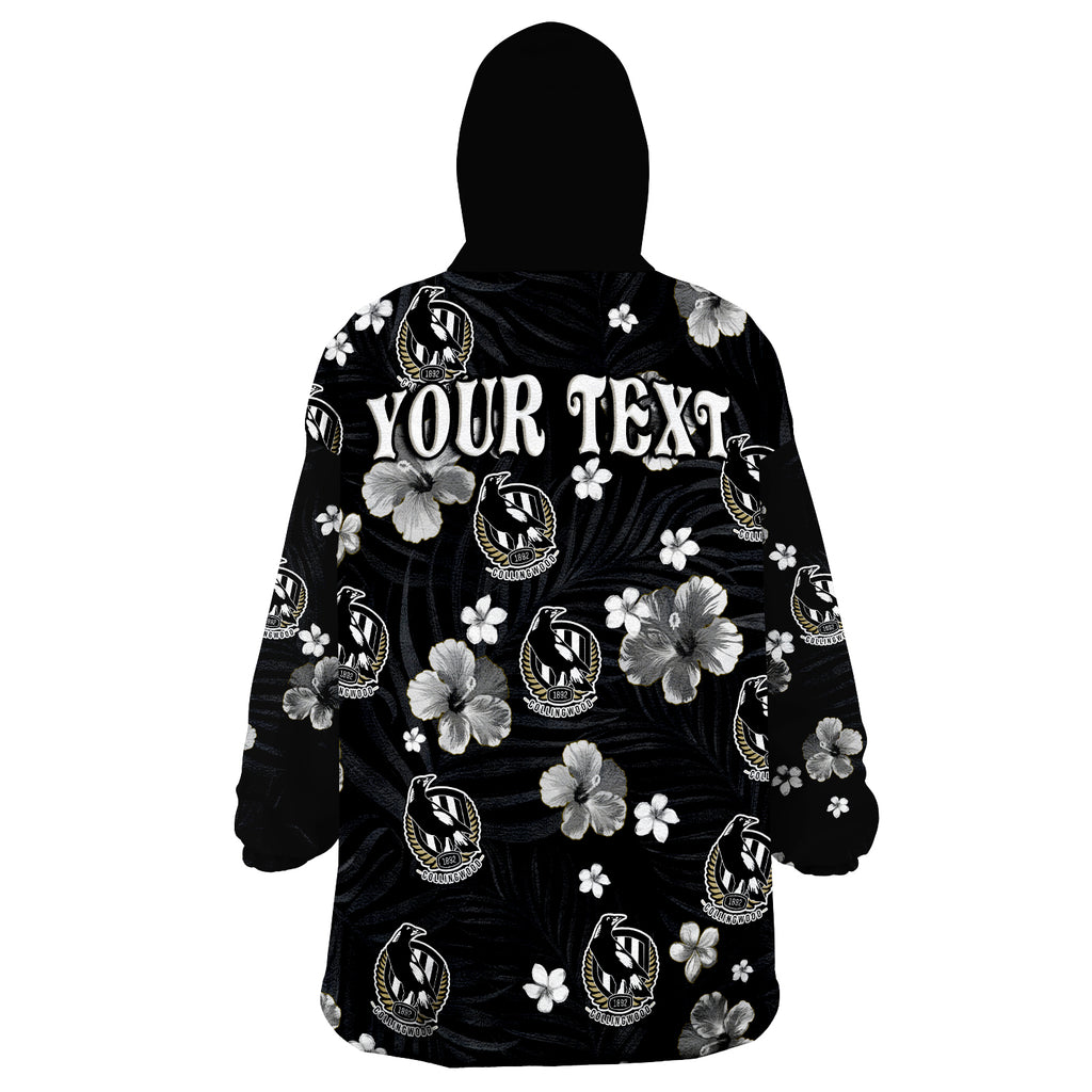custom-personalised-magpies-football-collingwood-premiers-tropical-flowers-simple-wearable-blanket-hoodie