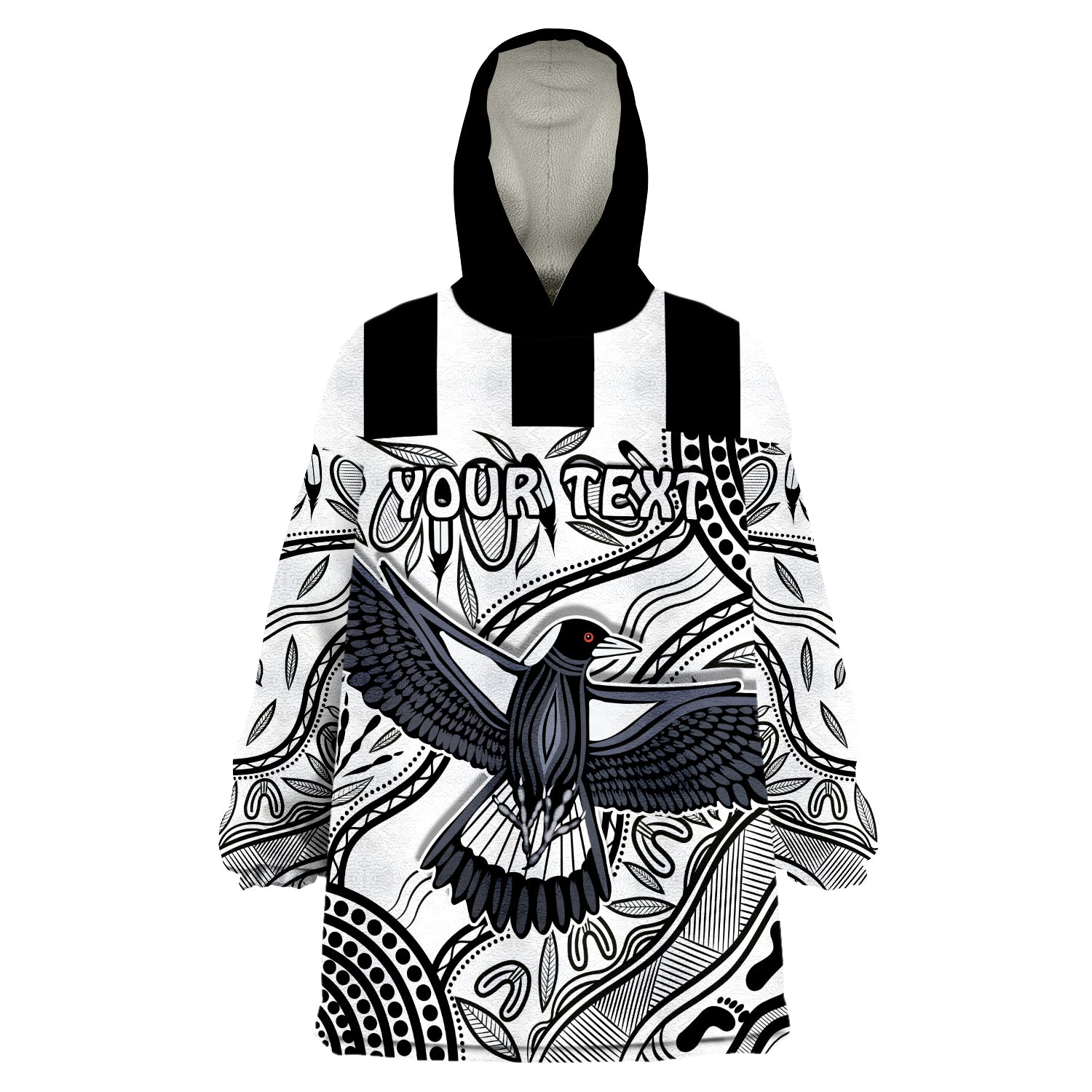 custom-personalised-magpies-lovers-collingwood-forever-wearable-blanket-hoodie