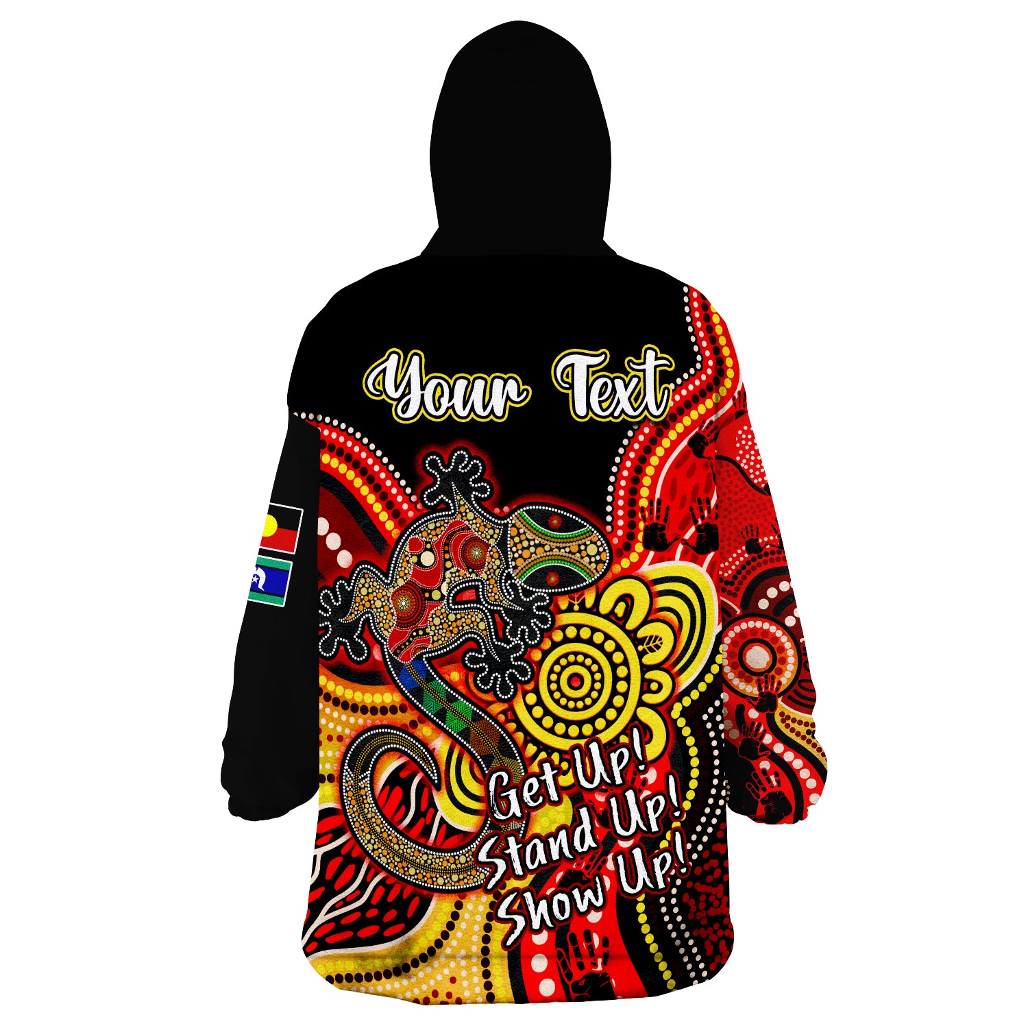custom-personalised-naidoc-week-2022-aboriginal-lizard-always-proud-history-wearable-blanket-hoodie