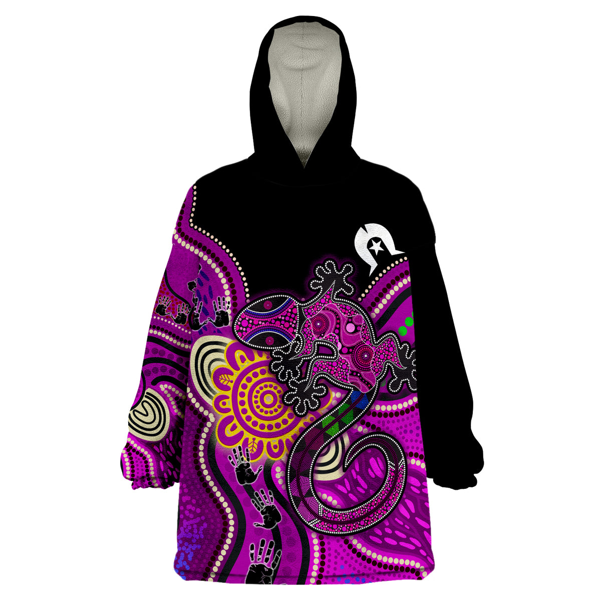 custom-personalised-naidoc-week-2022-aboriginal-lizard-wearable-blanket-hoodie