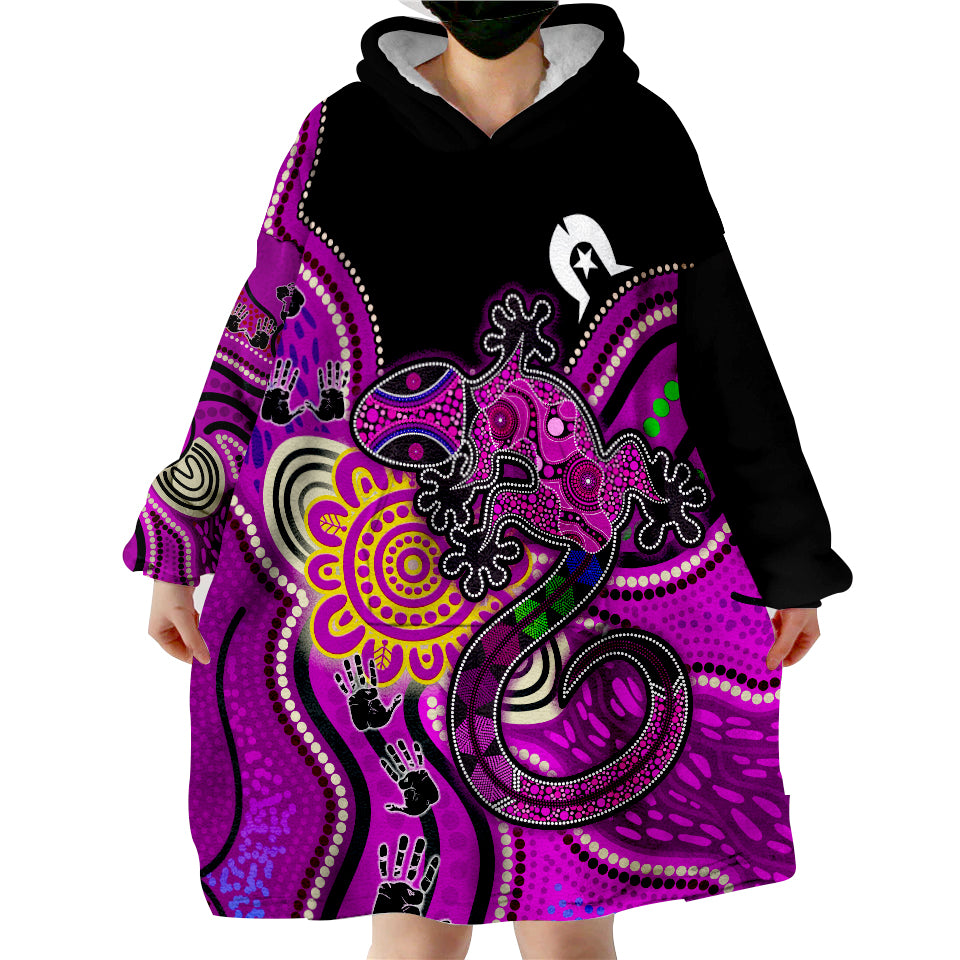 custom-personalised-naidoc-week-2022-aboriginal-lizard-wearable-blanket-hoodie