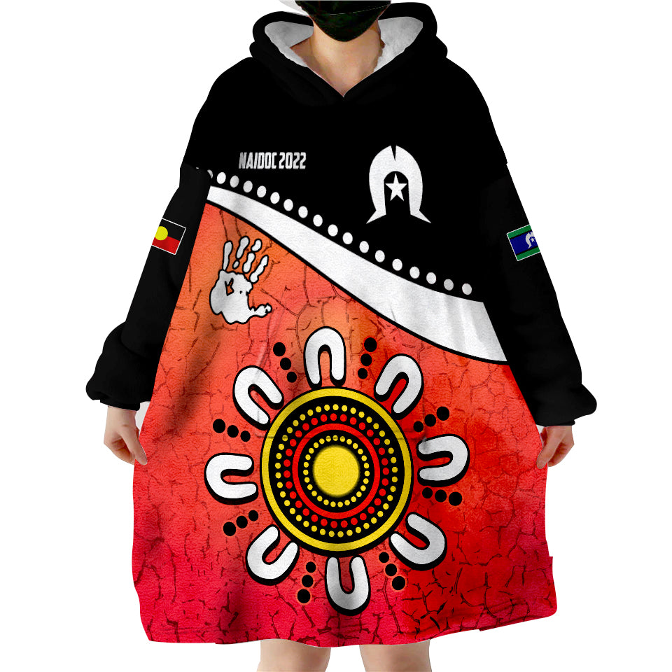custom-personalised-naidoc-week-2022-torres-strait-islanders-version-red-aboriginal-the-dhari-wearable-blanket-hoodie