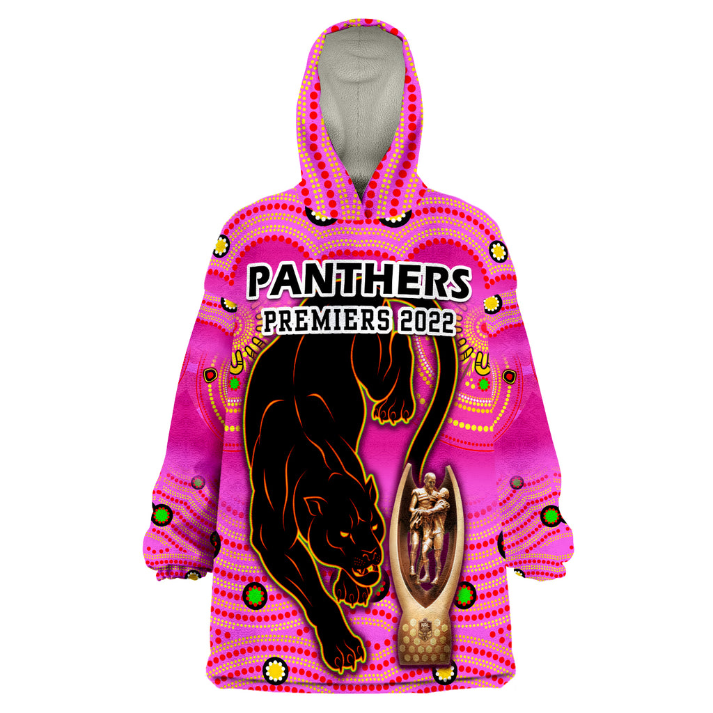 custom-personalised-penrith-panthers-rugby-pink-crouching-panther-premiers-2022-wearable-blanket-hoodie
