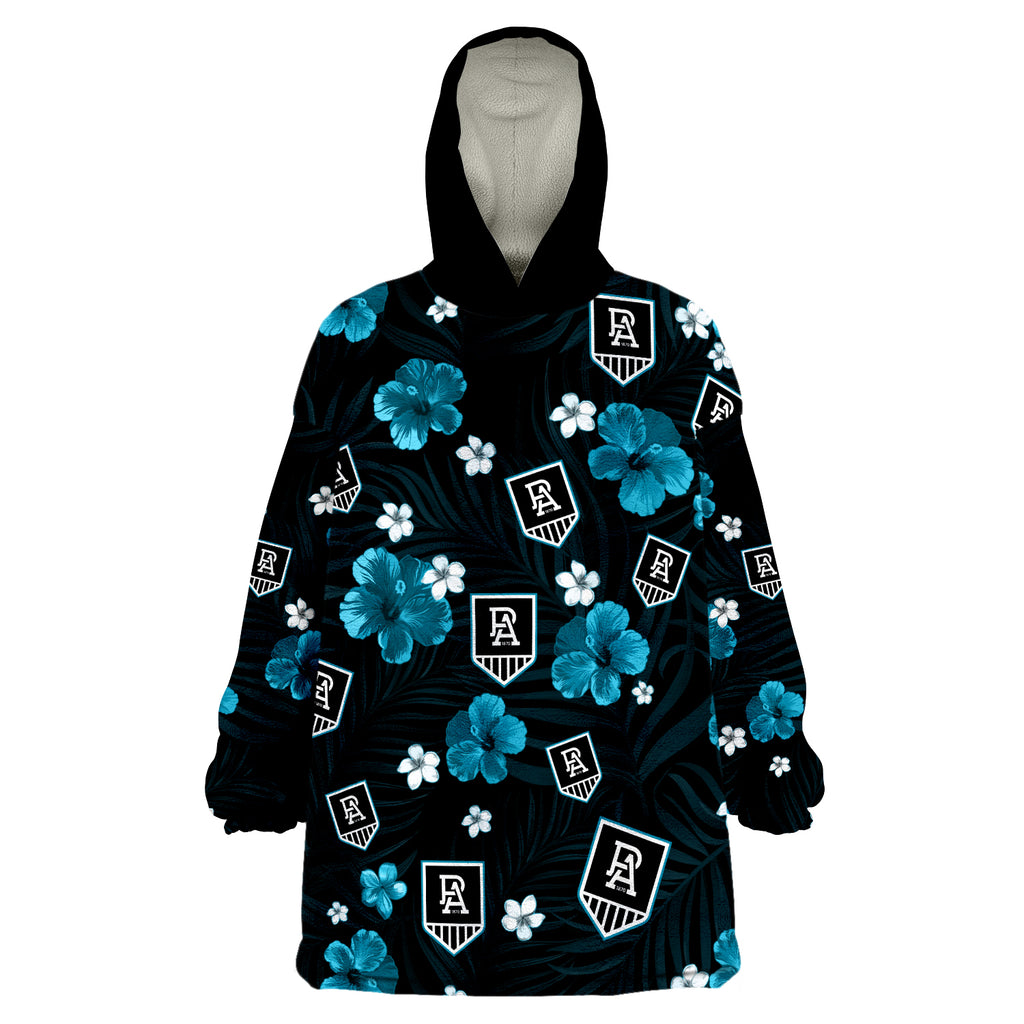 custom-personalised-power-football-port-adelaide-premiers-tropical-flowers-simple-wearable-blanket-hoodie