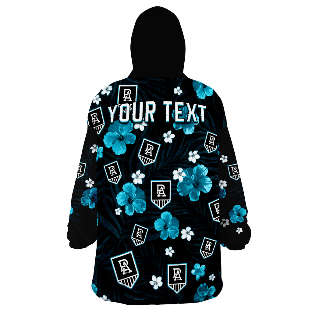 custom-personalised-power-football-port-adelaide-premiers-tropical-flowers-simple-wearable-blanket-hoodie