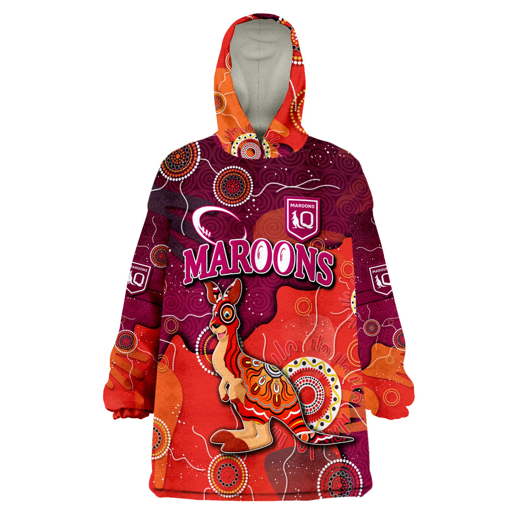 custom-personalised-queenslanders-rugby-maroons-aboriginal-style-wearable-blanket-hoodie
