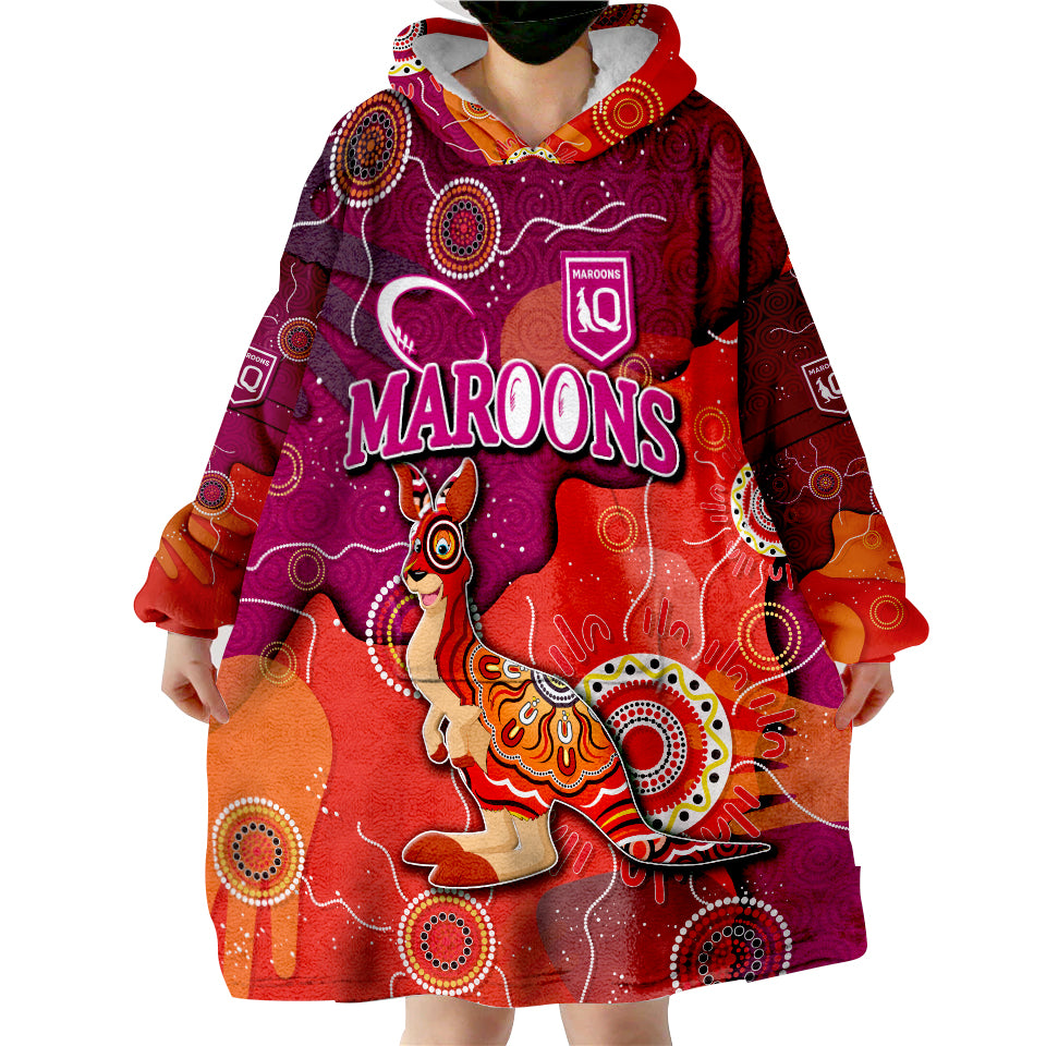 custom-personalised-queenslanders-rugby-maroons-aboriginal-style-wearable-blanket-hoodie