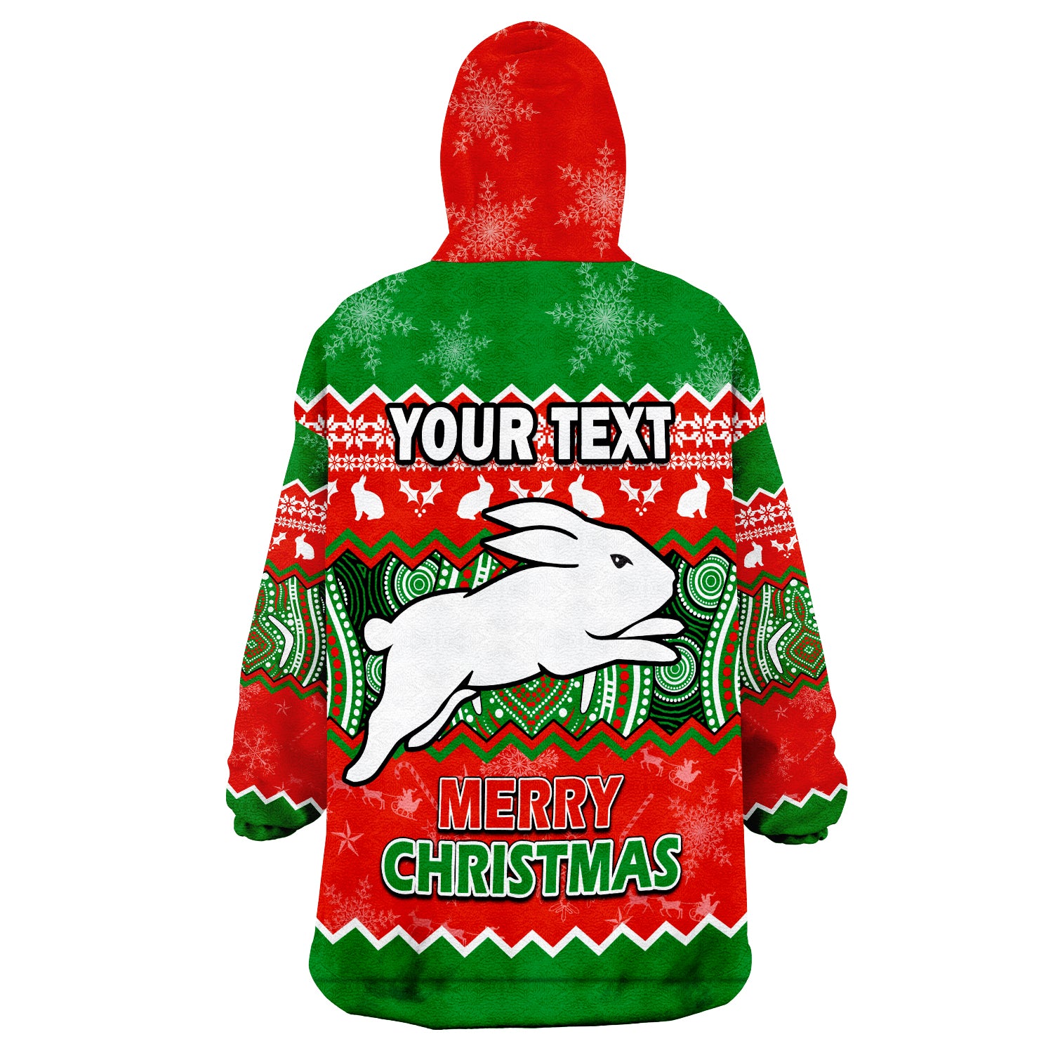 custom-personalised-south-sydney-rabbitohs-aboriginal-christmas-vibe-wearable-blanket-hoodie