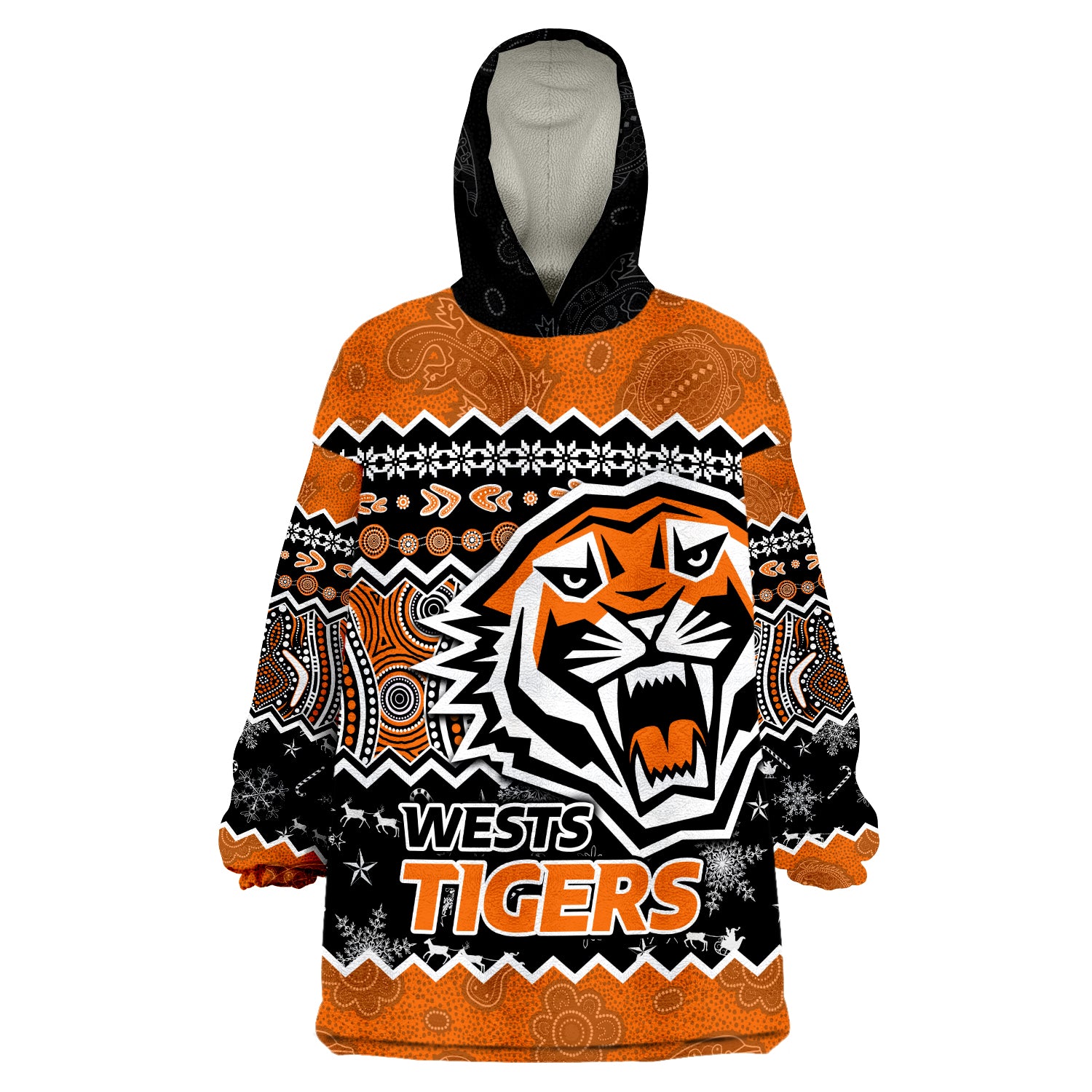 custom-personalised-wests-tigers-aboriginal-christmas-vibe-gold-version-wearable-blanket-hoodie