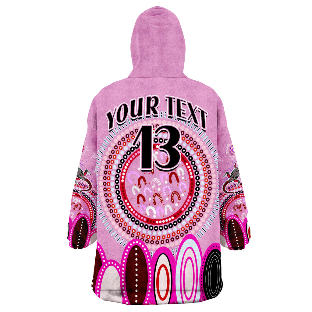 custom-text-and-number-aboriginal-stand-up-circle-dot-with-lizard-version-pink-wearable-blanket-hoodie