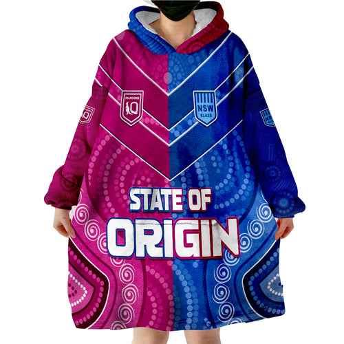 custom-text-and-number-blues-and-maroons-rugby-origin-nsw-combine-queensland-aboriginal-australian-wearable-blanket-hoodie