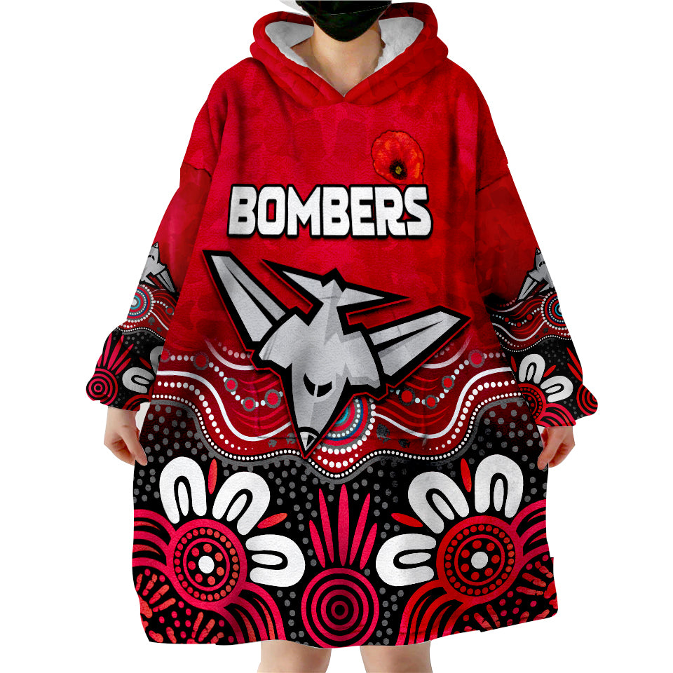 custom-text-and-number-bombers-anzac-2022-essendon-football-aboriginal-remember-them-wearable-blanket-hoodie