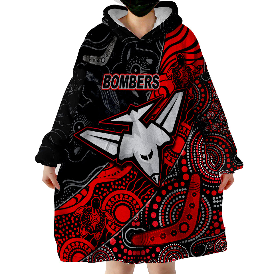 custom-text-and-number-bombers-football-essendon-aboriginal-wearable-blanket-hoodie