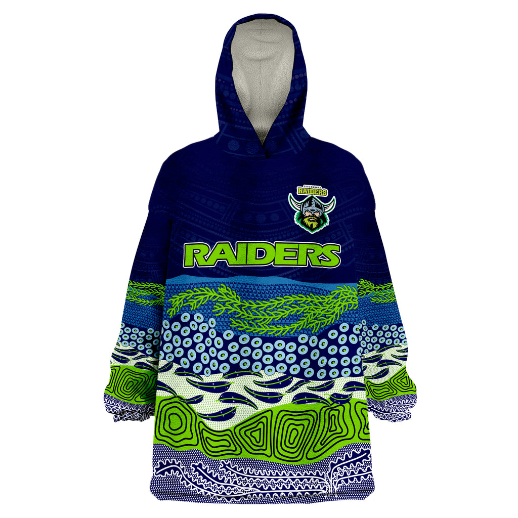 custom-text-and-number-canberra-the-green-machine-raiders-boomerang-indigenous-wearable-blanket-hoodie