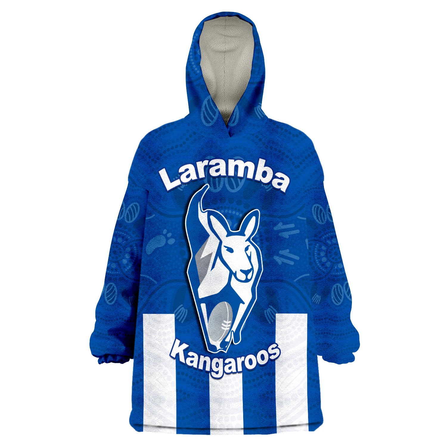 custom-text-and-number-kangaroos-laramba-roos-football-club-wearable-blanket-hoodie