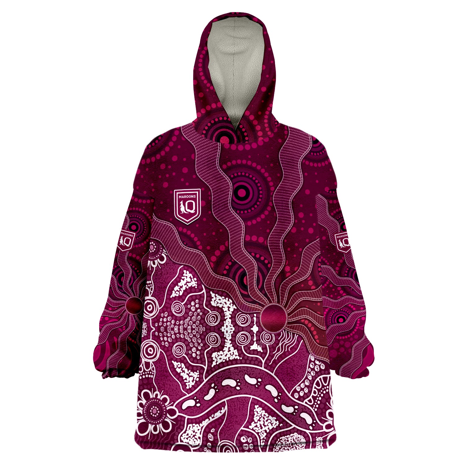 custom-text-and-number-maroons-rugby-fascinated-aboriginal-queenslanders-wearable-blanket-hoodie