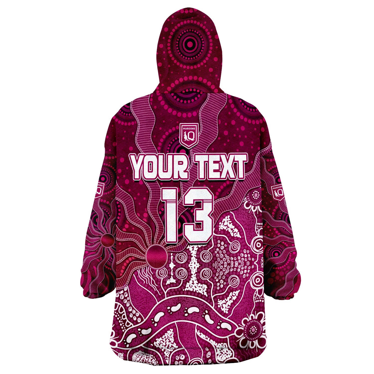 custom-text-and-number-maroons-rugby-fascinated-aboriginal-queenslanders-wearable-blanket-hoodie