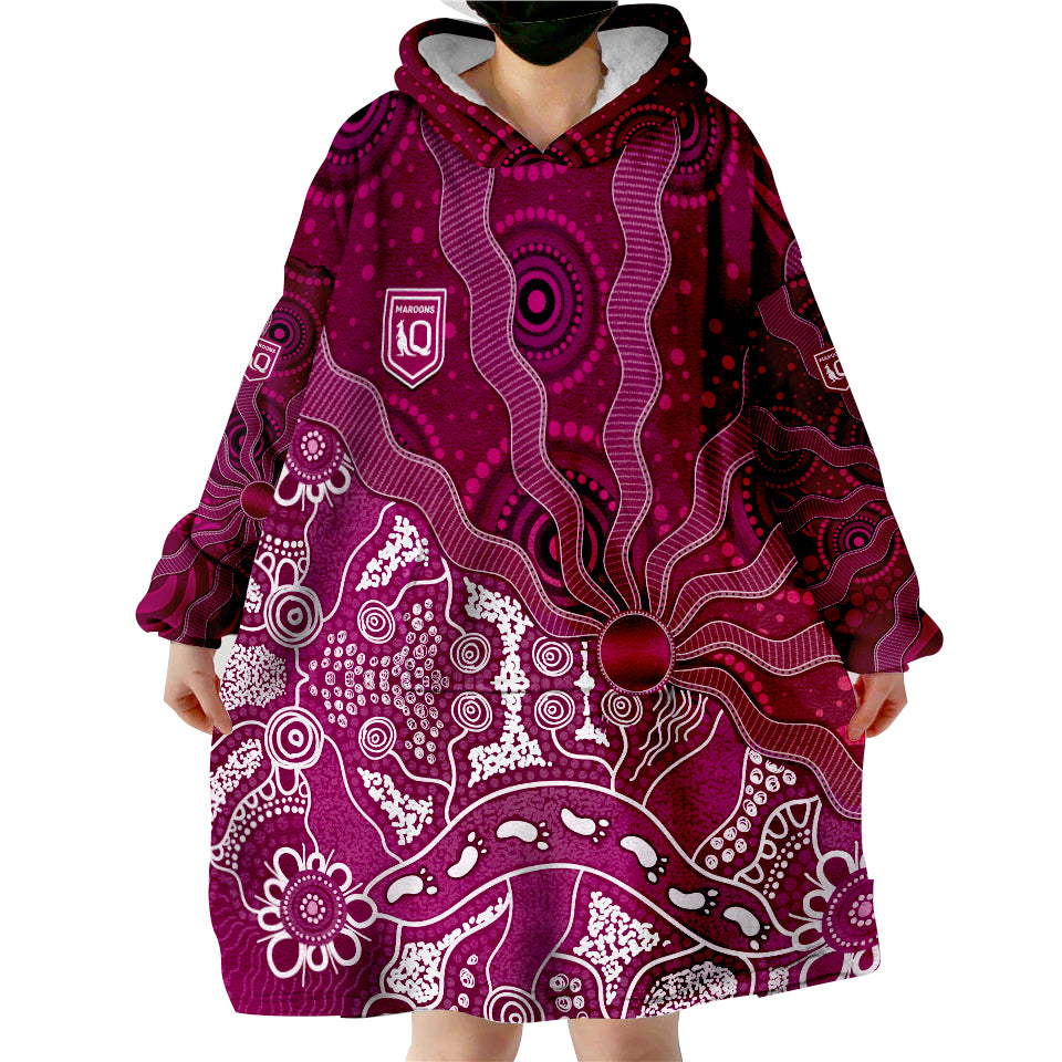custom-text-and-number-maroons-rugby-fascinated-aboriginal-queenslanders-wearable-blanket-hoodie
