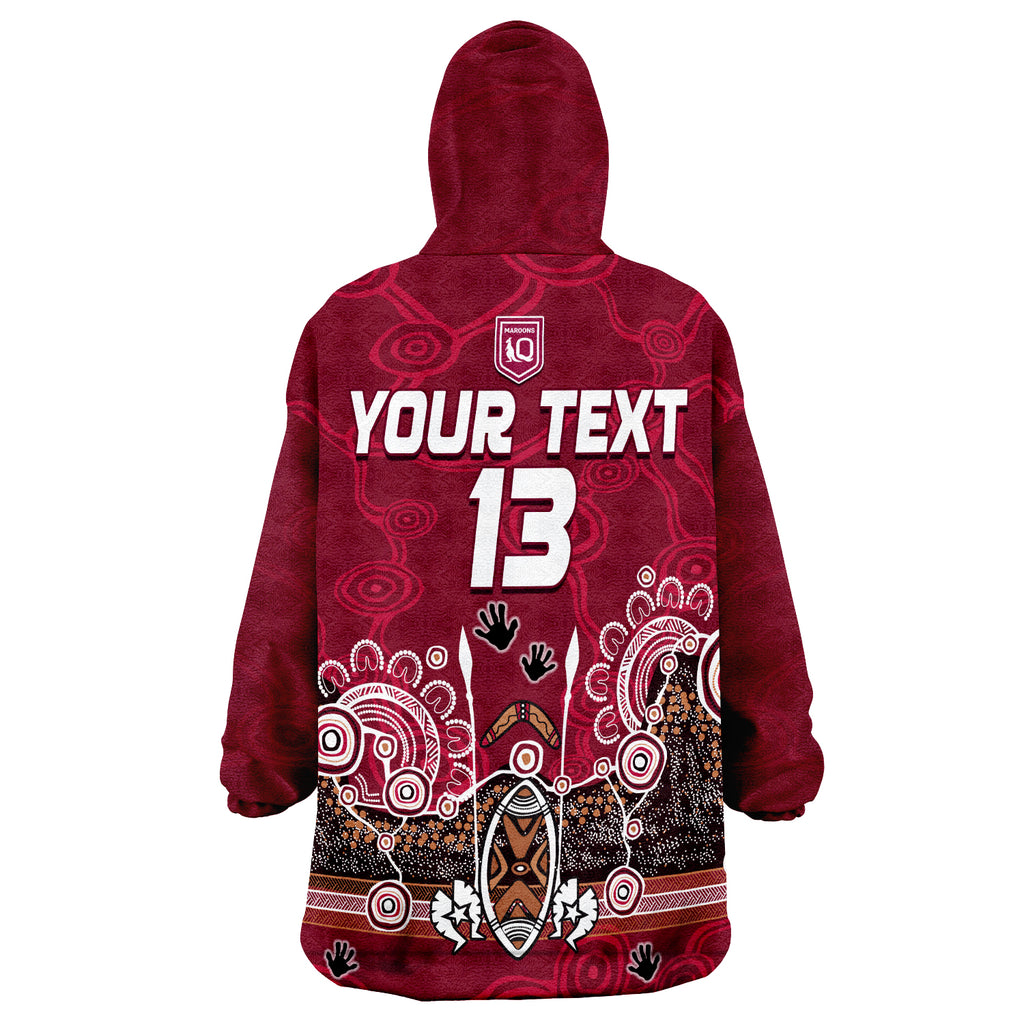 custom-text-and-number-maroons-rugby-queensland-2022-aboriginal-wearable-blanket-hoodie