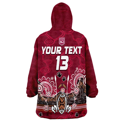 custom-text-and-number-maroons-rugby-queensland-2022-aboriginal-wearable-blanket-hoodie