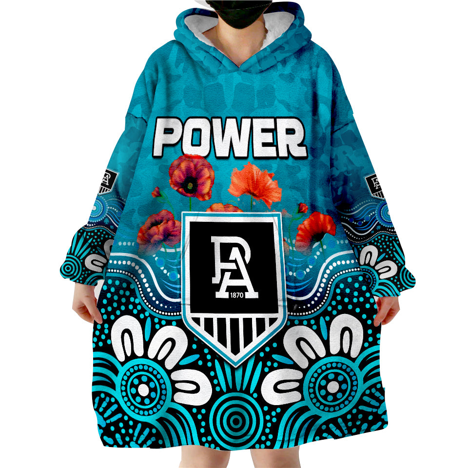 custom-text-and-number-power-anzac-2022-port-adelaide-aboriginal-remember-them-wearable-blanket-hoodie