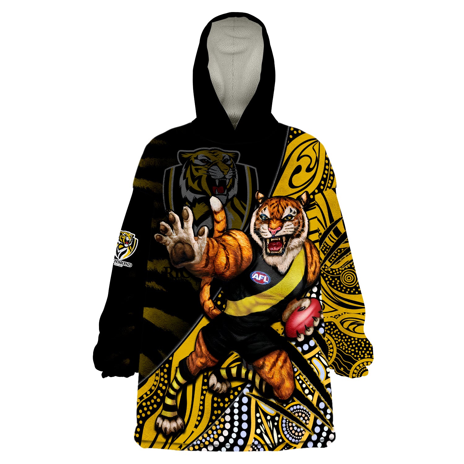 custom-text-and-number-richmond-football-aboriginal-go-the-tigers-mascot-wearable-blanket-hoodie