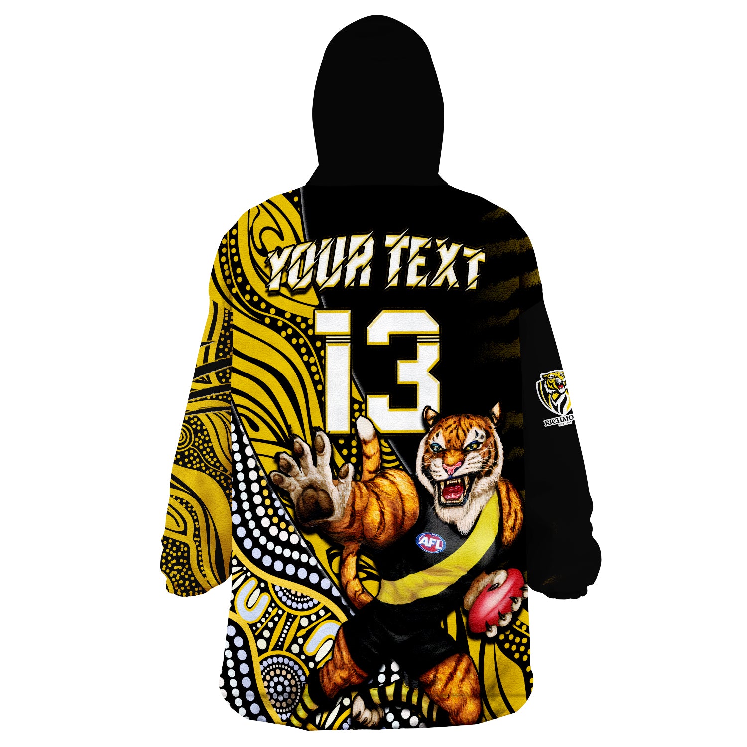 custom-text-and-number-richmond-football-aboriginal-go-the-tigers-mascot-wearable-blanket-hoodie
