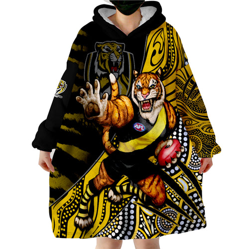 custom-text-and-number-richmond-football-aboriginal-go-the-tigers-mascot-wearable-blanket-hoodie
