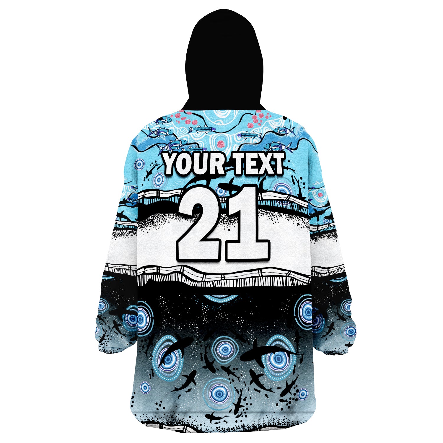 custom-text-and-number-sharkies-aboriginal-wearable-blanket-hoodie