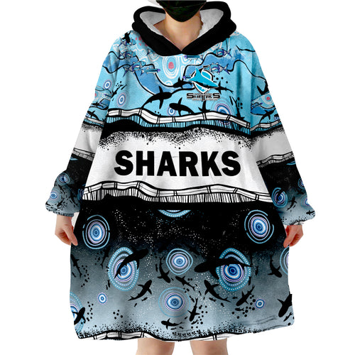 custom-text-and-number-sharkies-aboriginal-wearable-blanket-hoodie