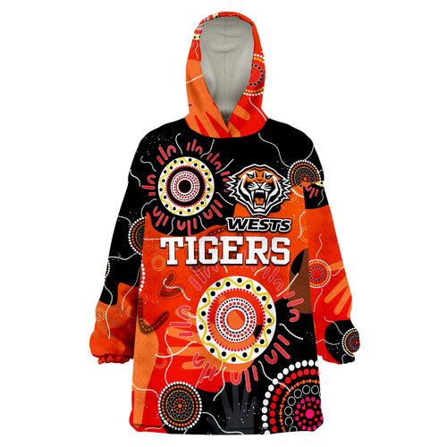 custom-text-and-number-wests-tigers-indigenous-aboriginal-rugby-wearable-blanket-hoodie