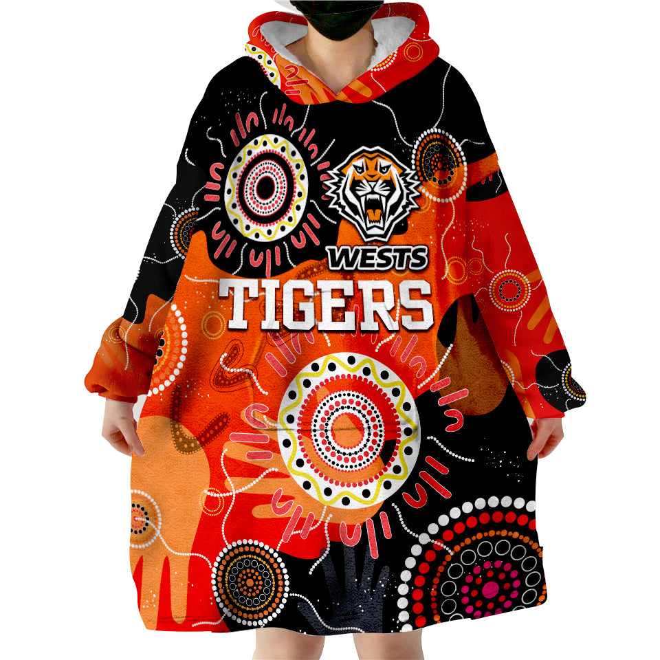 custom-text-and-number-wests-tigers-indigenous-aboriginal-rugby-wearable-blanket-hoodie