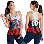 (Custom Personalised) Roosters Anzac Day Women Tank Top - Indigenous Art