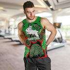 (Custom Personalised) Rabbitohs Rugby Aboriginal Art Men Tank Top - LT12
