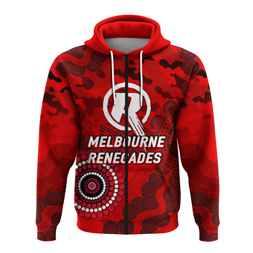 (Custom Personalised) Melbourne Renegades ANZAC Day Aboriginal Hoodie - LT12