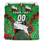 (Custom Personalised) Rabbitohs Rugby Aboriginal Art Bedding Set - LT12